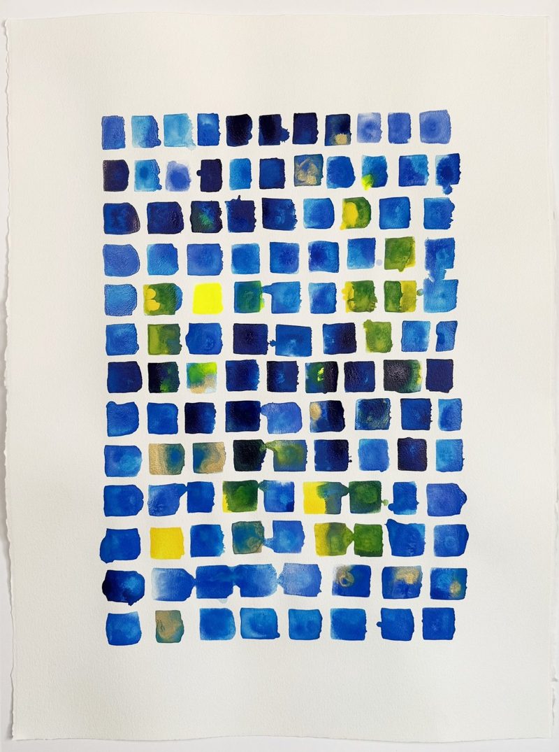 Multiverse, 2026, acrylic on watercolor paper, 22 by 30 inches