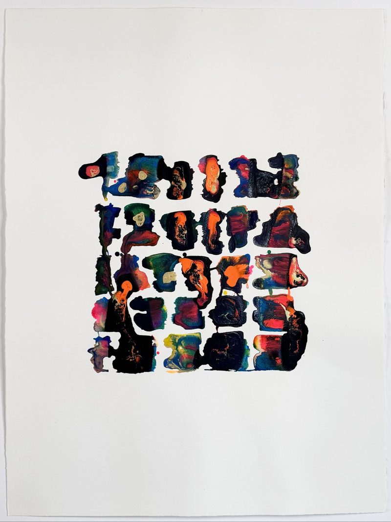 Multiverse, 2025, acrylic on watercolor paper, 22 by 30 inches