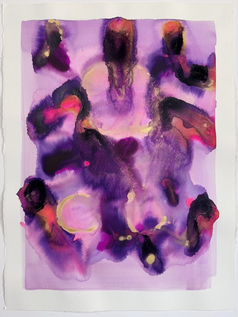 Wavefunction, 2026, acrylic on watercolor paper, 22 by 30 inches